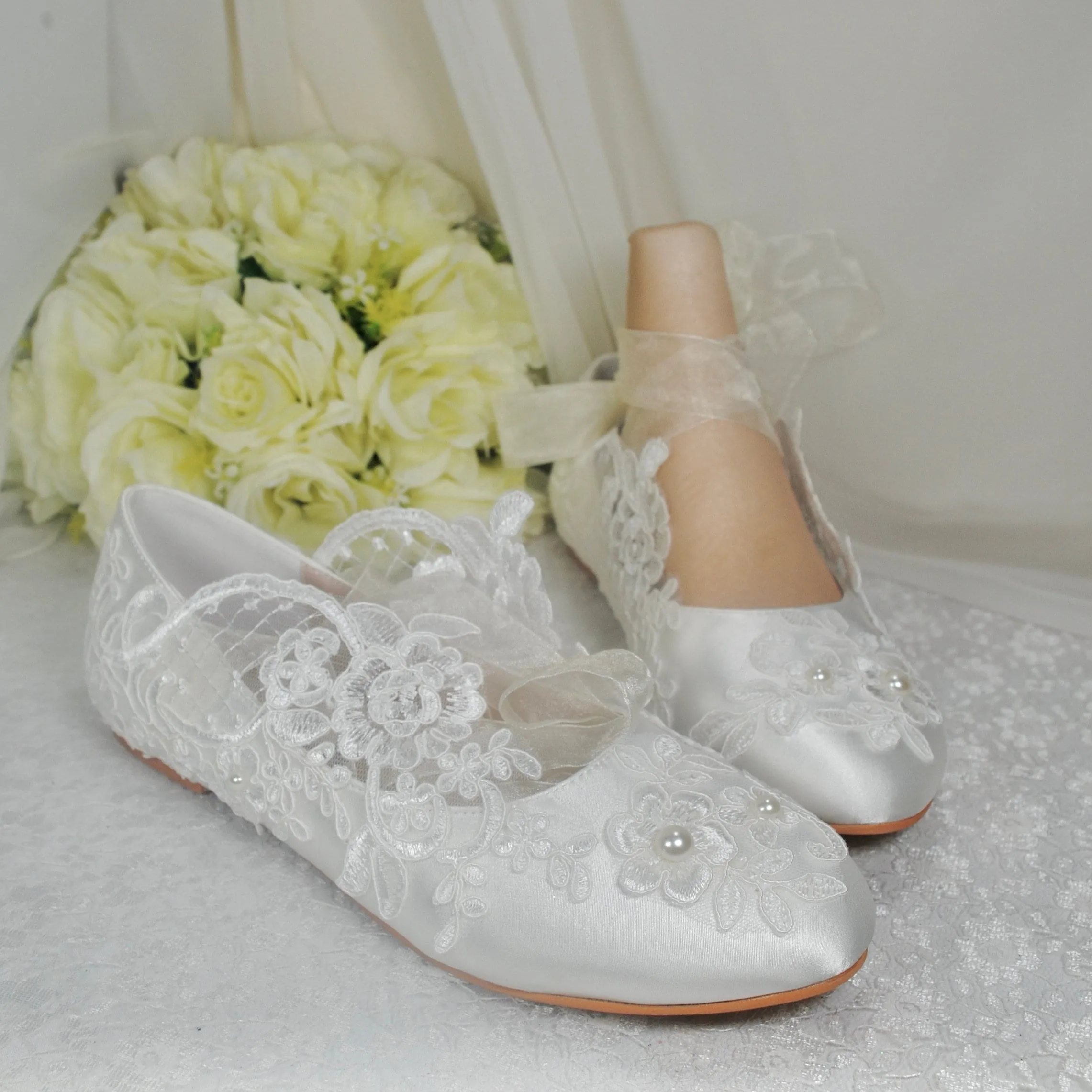 Lace Bridal Flats