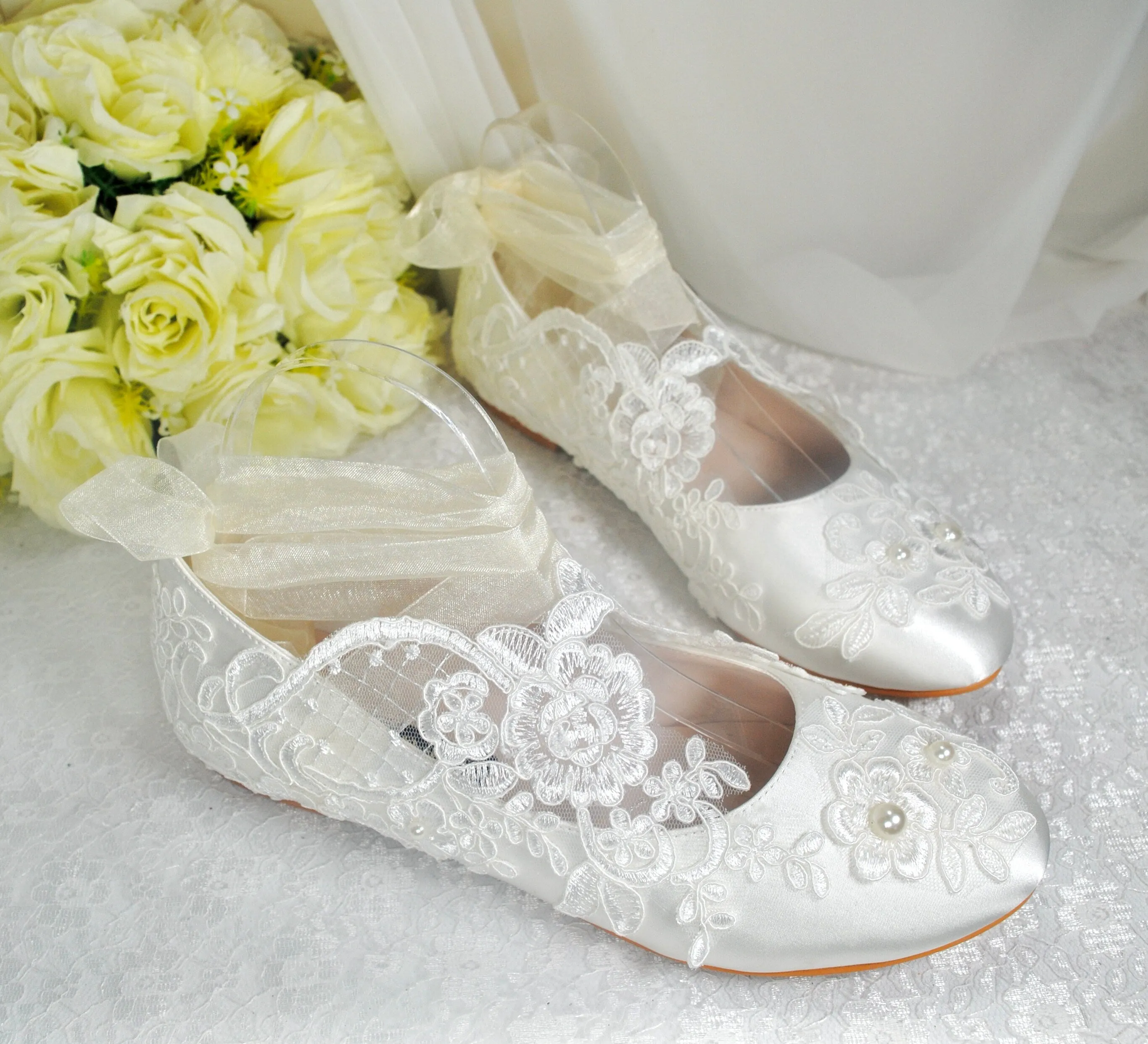 Lace Bridal Flats