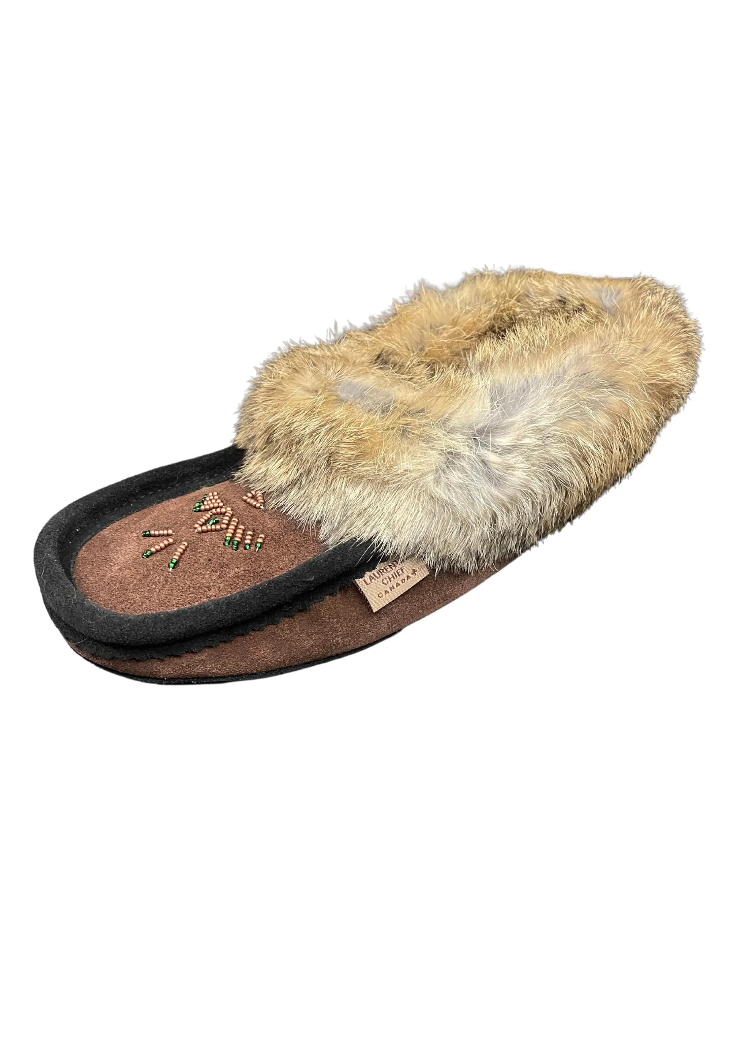 Ladies Moccasins - Chocolate with Black Trim