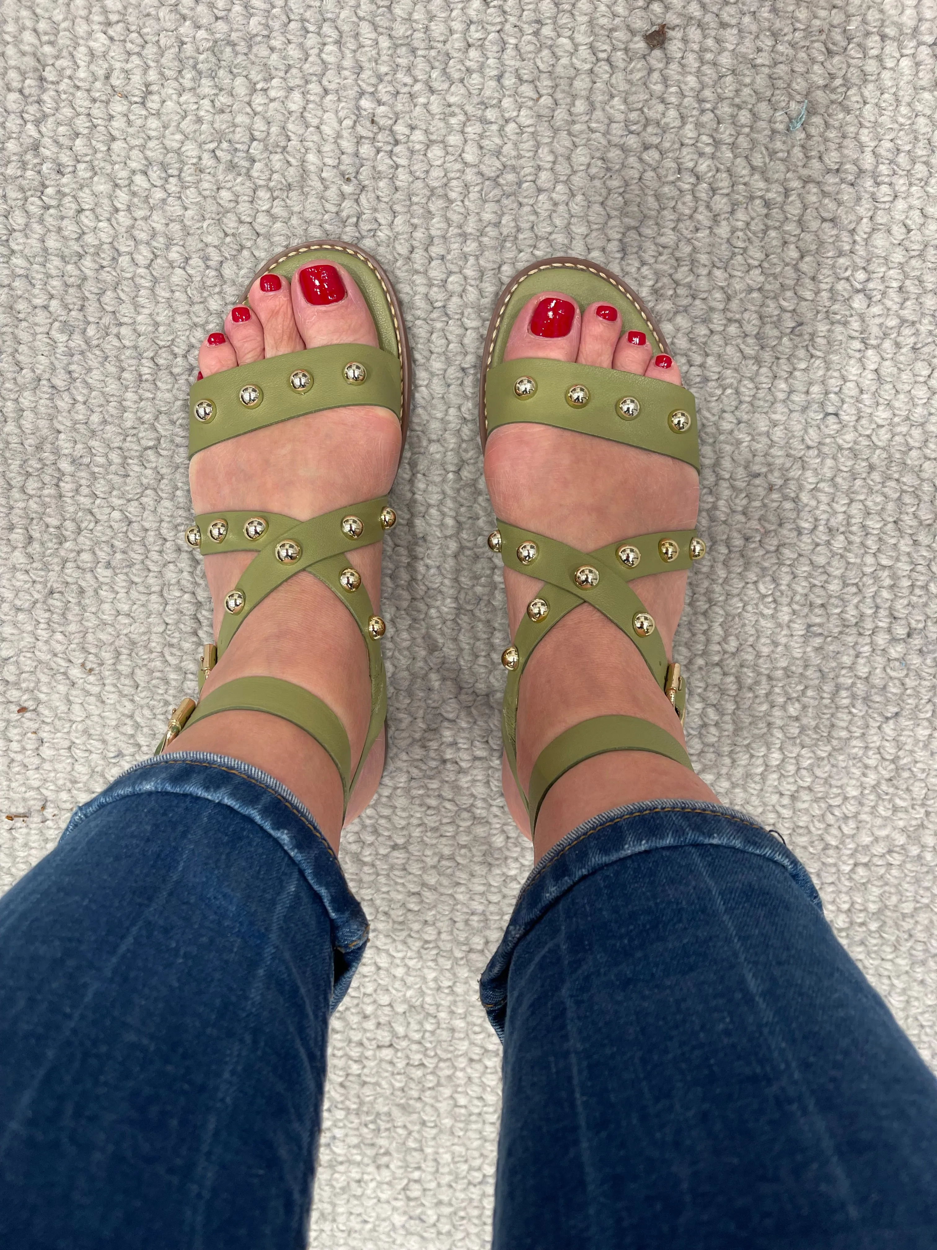 Moema Chloe Cross Over Sandal Olive