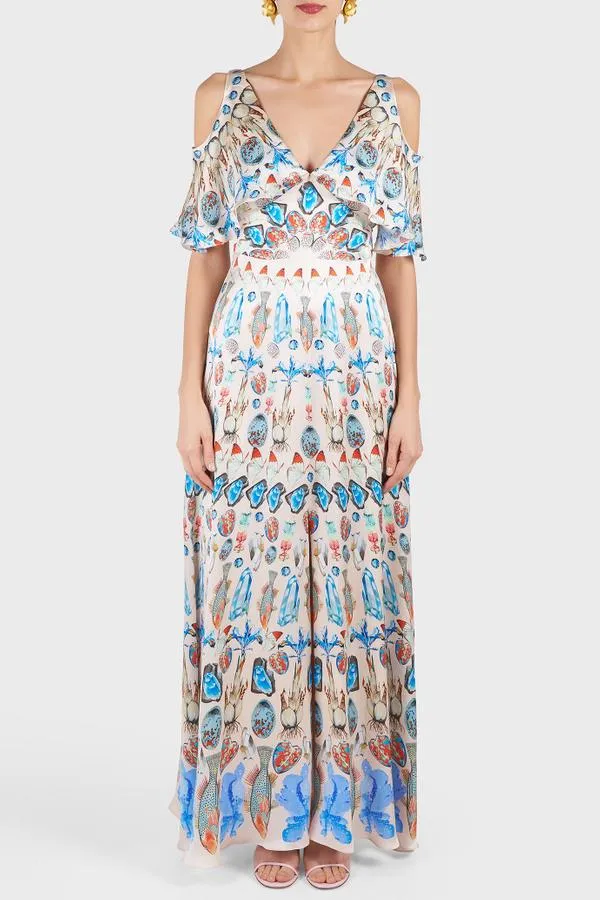 Quartz Printed Long Dress