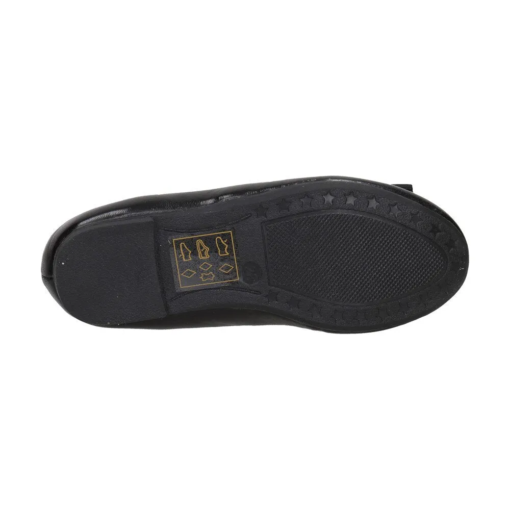 S. Barski Girls' Elegant Black Flats | 1105-BL