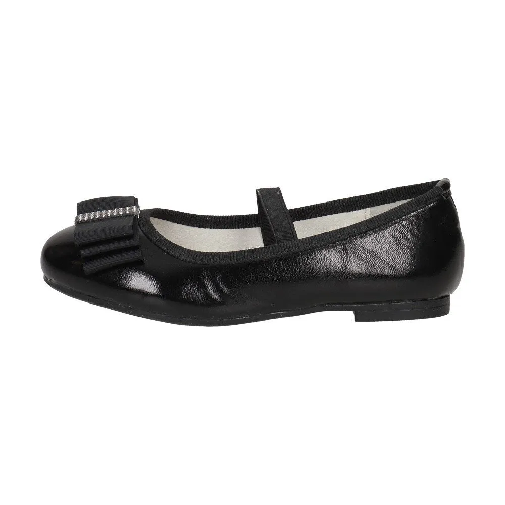 S. Barski Girls' Elegant Black Flats | 1105-BL