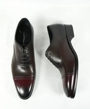 SALVATORE FERRAGAMO - "Limited Edition Tramezza" Burgundy Oxfords - 10.5