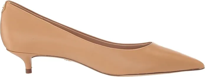 Sam Edelman Franci Luxe Tan Pointed Toe Slip On Kitten Heeled Classic Pumps
