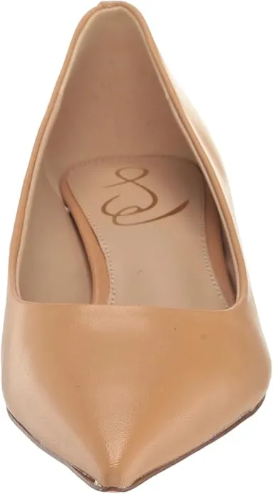 Sam Edelman Franci Luxe Tan Pointed Toe Slip On Kitten Heeled Classic Pumps