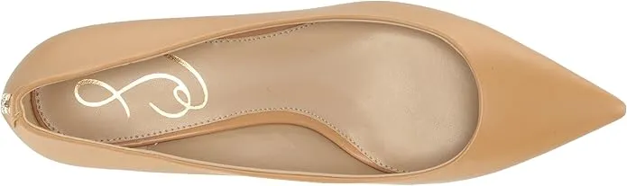 Sam Edelman Franci Luxe Tan Pointed Toe Slip On Kitten Heeled Classic Pumps