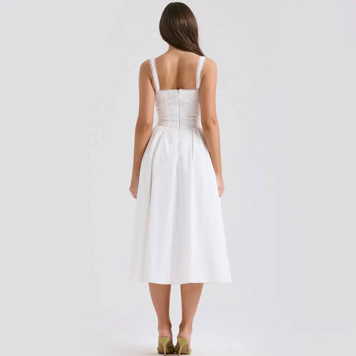 White Lace Midi Dress