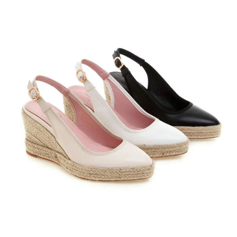 Women's pointed closed toe espadrille wedge sandals Women's slingback espadrilles
