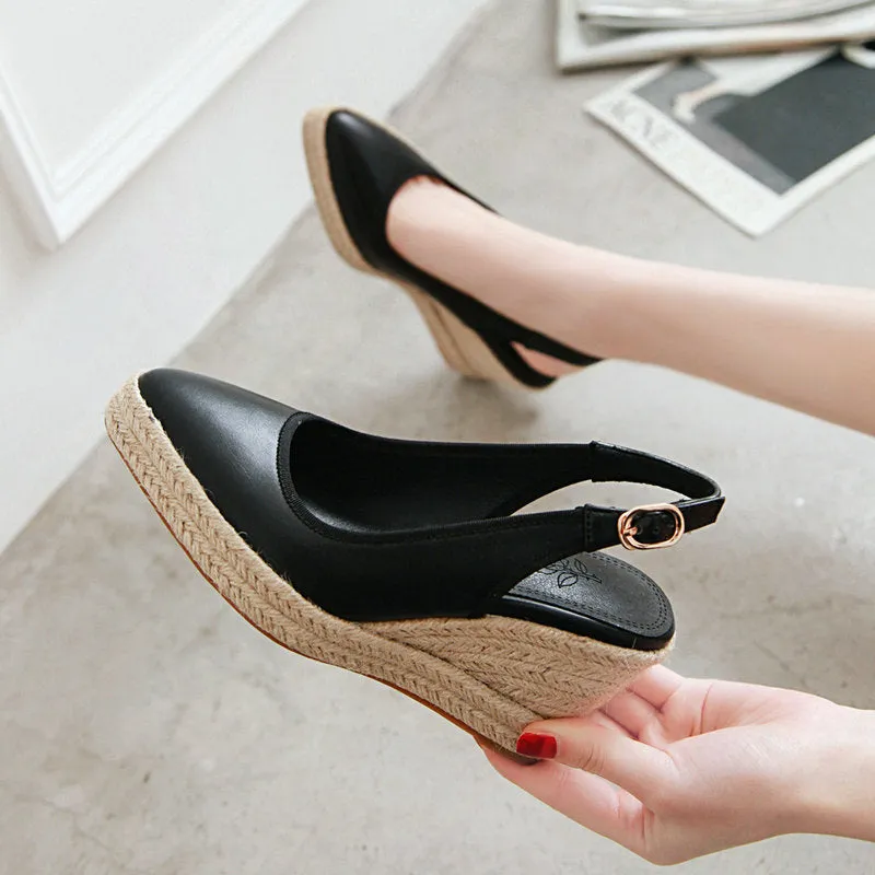 Women's pointed closed toe espadrille wedge sandals Women's slingback espadrilles