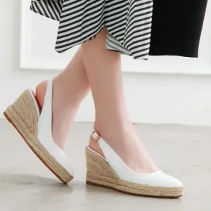 Women's pointed closed toe espadrille wedge sandals Women's slingback espadrilles