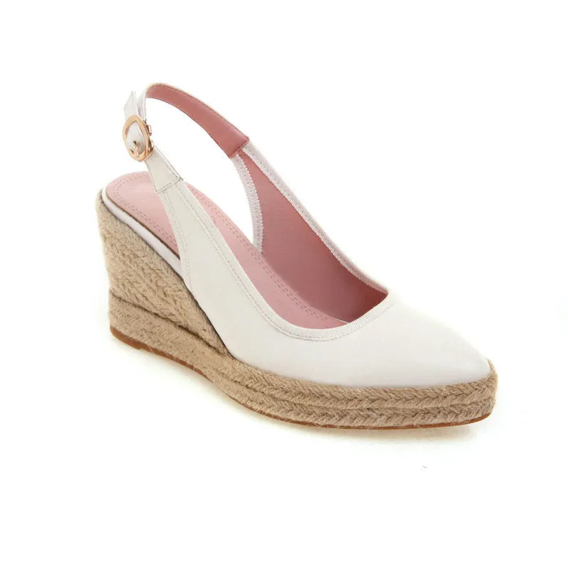 Women's pointed closed toe espadrille wedge sandals Women's slingback espadrilles