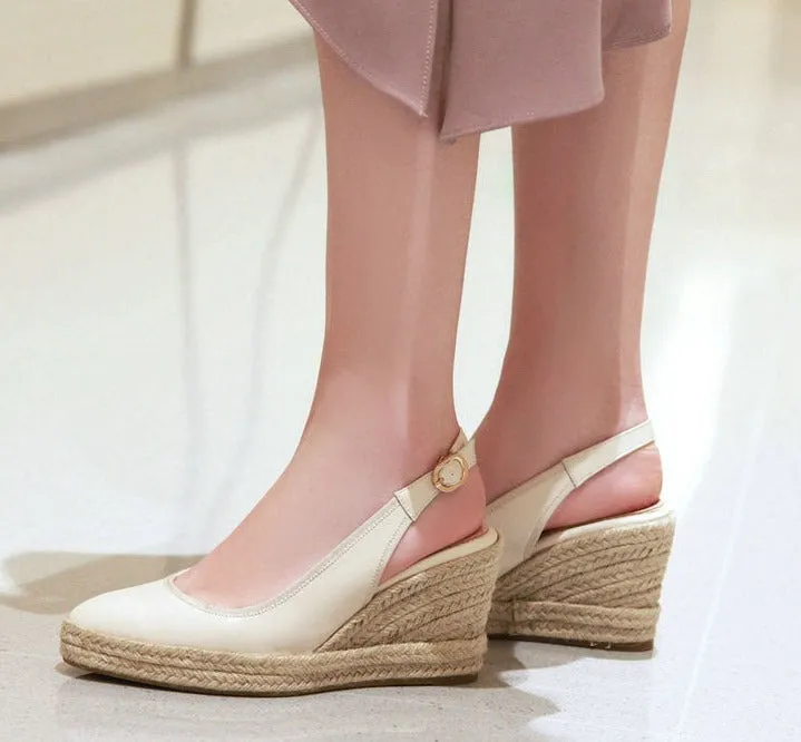 Women's pointed closed toe espadrille wedge sandals Women's slingback espadrilles